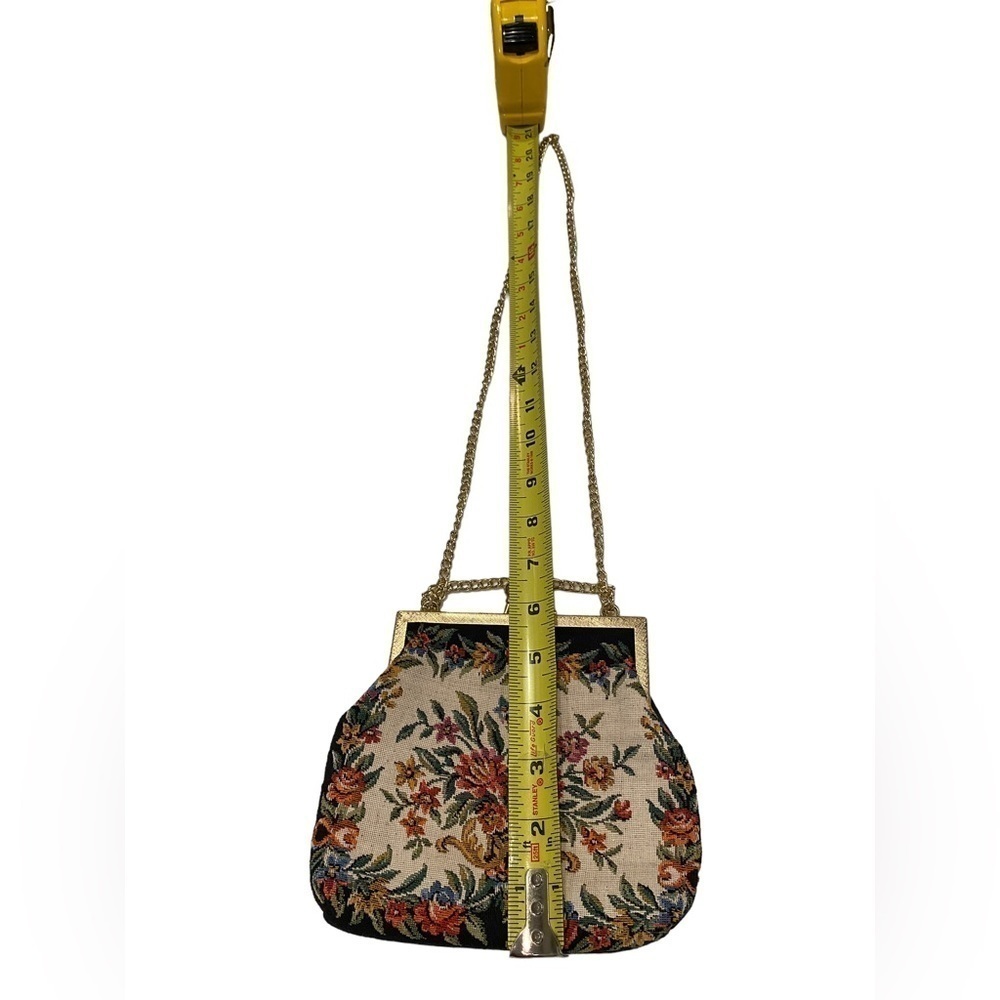 Needlpoint Tapestry Floral Crossbody Purse Bag 1950’s Vintage - Picture 13 of 13